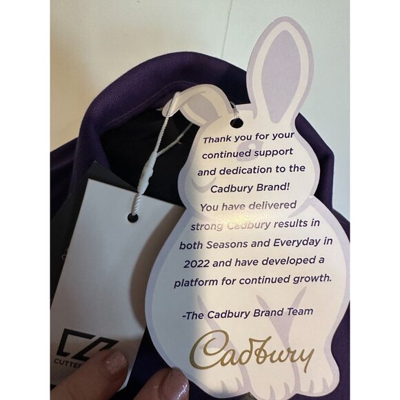 Cadbury Cutter & Buck Size M Polo Shirt NWT Women’s Slim Fit Purple Embroidered‎ - Picture 5 of 10